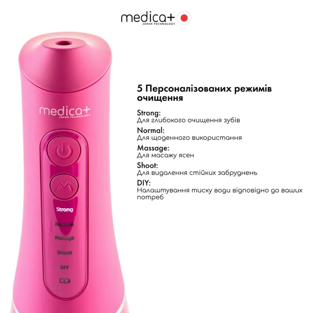 Портативний іригатор MEDICA+ WaterPuls 8.0, фуксія Портативний іригатор MEDICA+ WaterPuls 8.0, фуксія