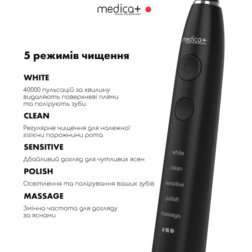 Ультразвуковая зубная щетка Medica+ Pro Brush 8.0, черный