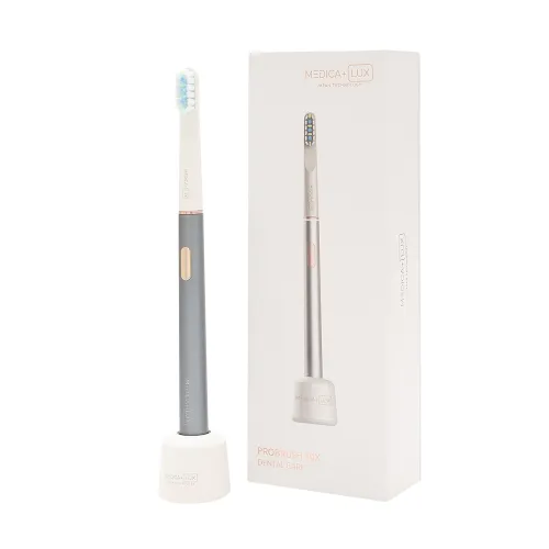Отбеливающая звуковая зубная щетка Medica+Lux 10Х Portable, серый - Фото№1 Отбеливающая звуковая зубная щетка Medica+Lux 10Х Portable, серый - Фото№1