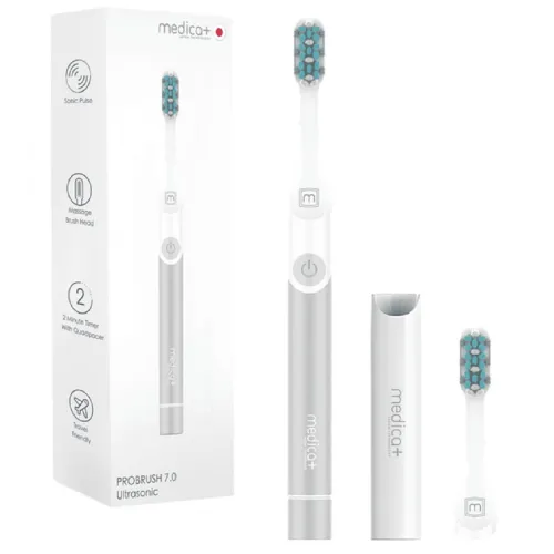 Звукова зубна щітка Medica+ Pro Brush 7.0 Compact, срібний - Фото№1 Звукова зубна щітка Medica+ Pro Brush 7.0 Compact, срібний - Фото№1