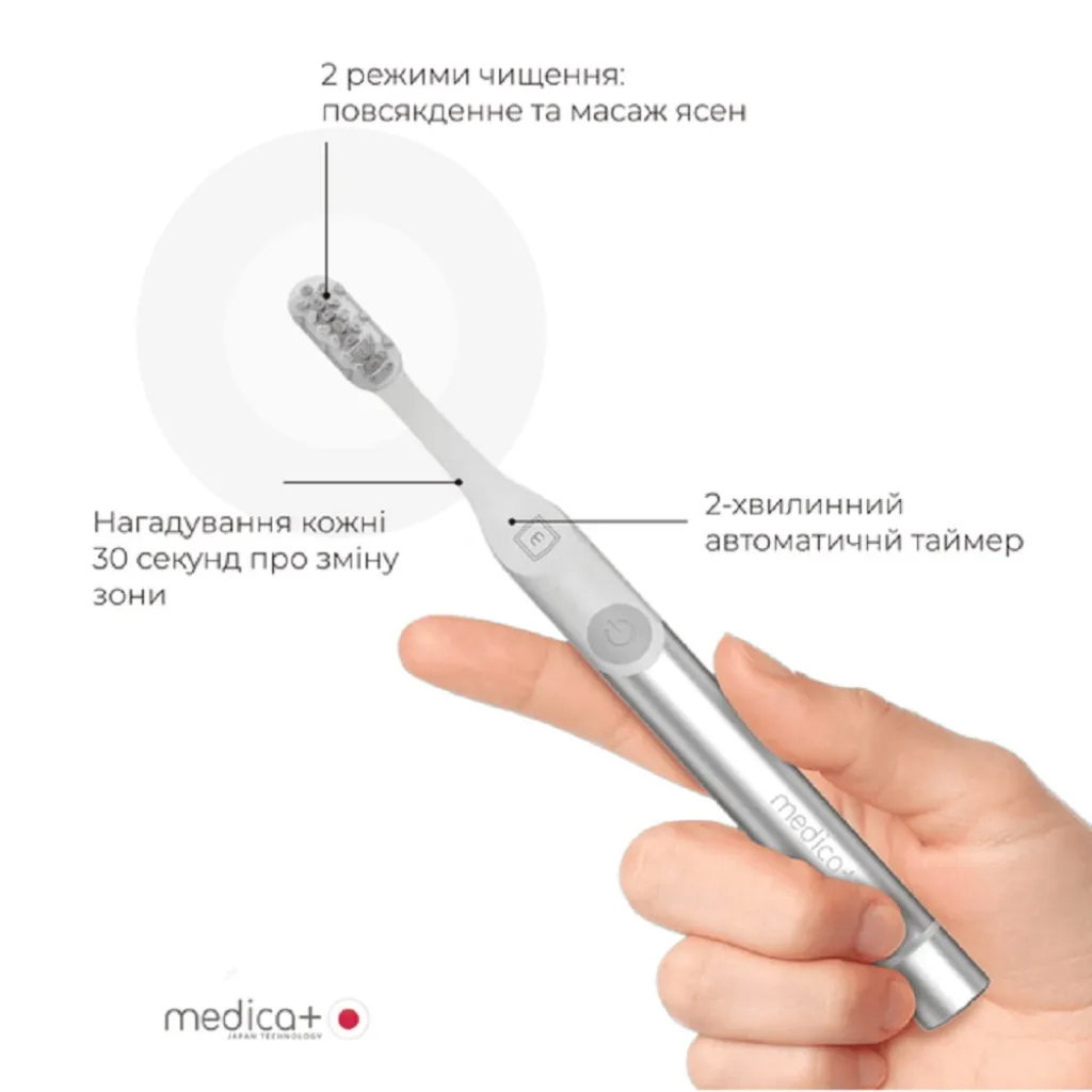 Звукова зубна щітка Medica+ Pro Brush 7.0 Compact, срібний Звукова зубна щітка Medica+ Pro Brush 7.0 Compact, срібний