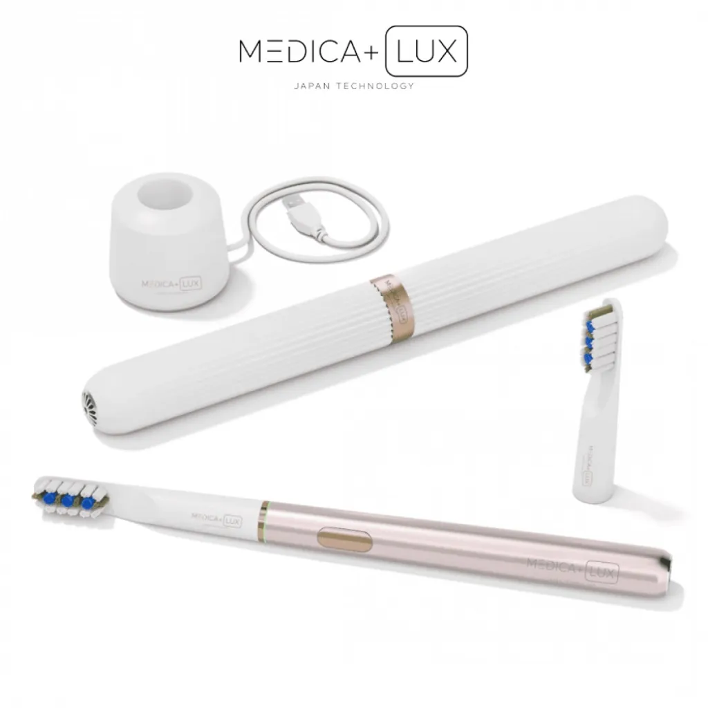 Відбілювальна звукова зубна щітка Medica+Lux 10Х Portable, рожевий Відбілювальна звукова зубна щітка Medica+Lux 10Х Portable, рожевий