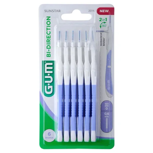 Набор межзубных щеток двунаправленных GUM+, ультрамикро, 6 штук, 0,6 mm(мм) - Фото№1 Набор межзубных щеток двунаправленных GUM+, ультрамикро, 6 штук, 0,6 mm(мм) - Фото№1