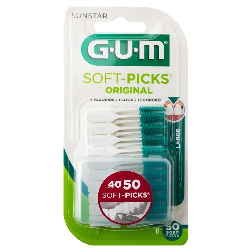 Набор межзубных щеток с фторидом GUM Soft Picks, большая, 50 шт - Фото№1