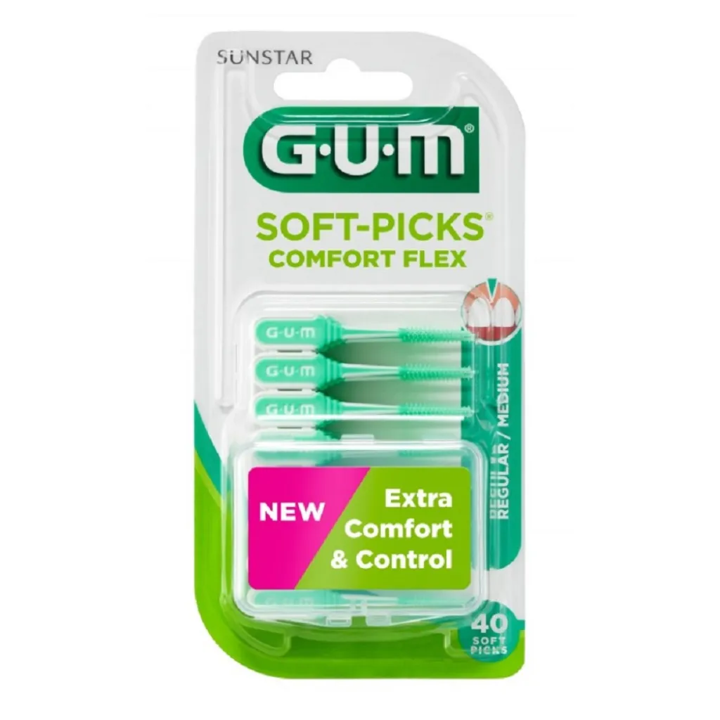 Набор межзубных щеток GUM Soft Picks Comfort Flex, стандартная, 40 штук Набор межзубных щеток GUM Soft Picks Comfort Flex, стандартная, 40 штук