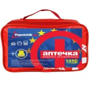 Аптечка медична автомобільна Євростандарт Poputchik згідно з ТУ+жилет (02-024-М)