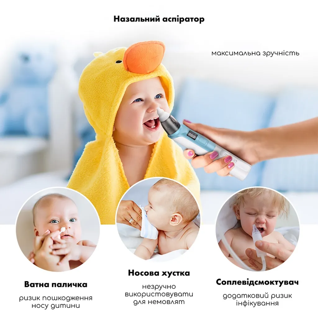Назальный аспиратор (соплеотсос) Medica+ Nose Cleaner 6.0, голубой