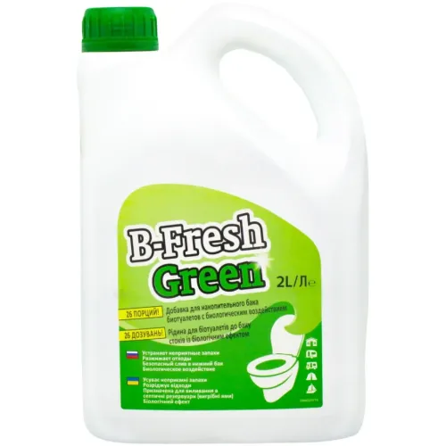Средство для биотуалетов B-Fresh Green нижний бак, 2 л - Фото№1 Средство для биотуалетов B-Fresh Green нижний бак, 2 л - Фото№1