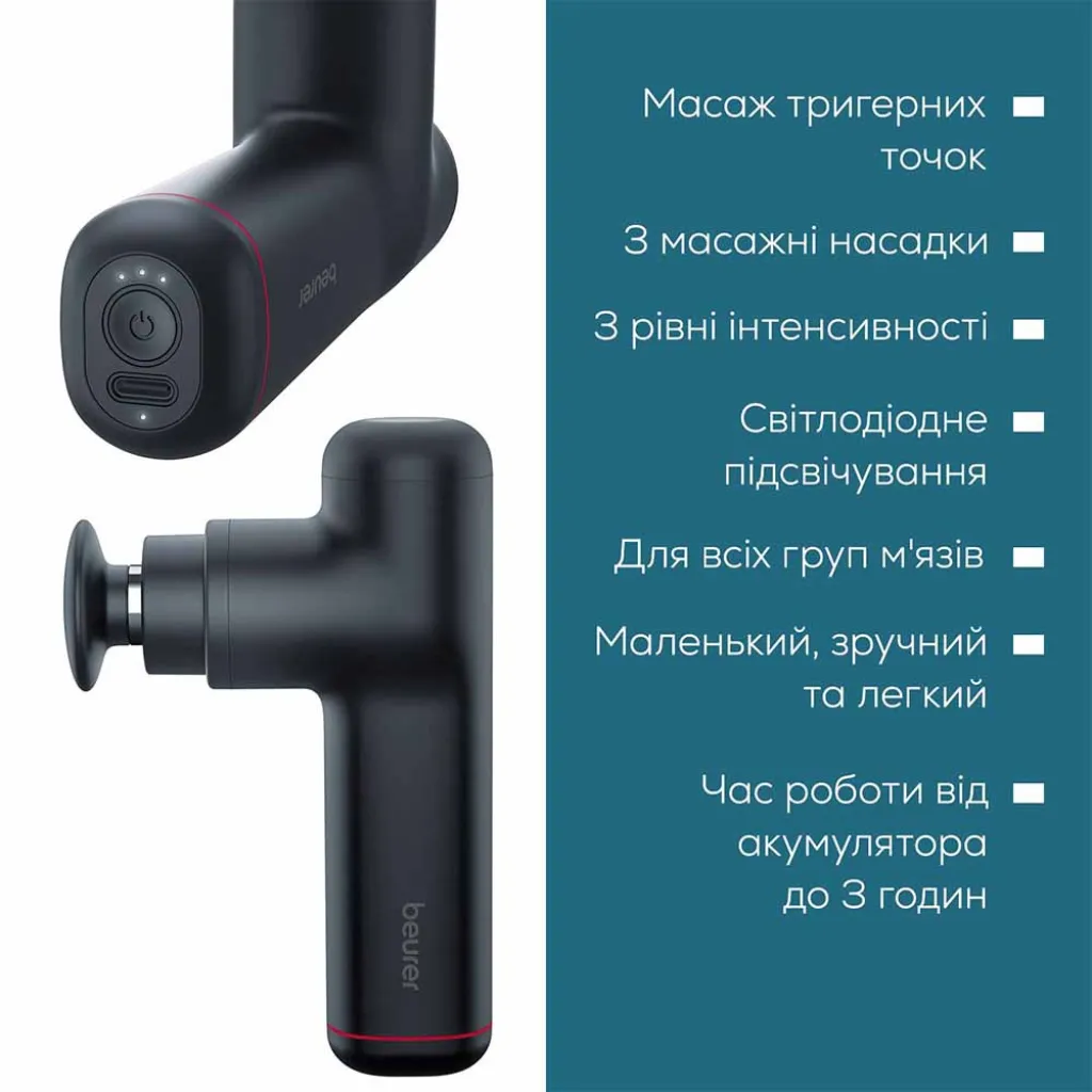 Перкусійний масажер для тіла Beurer MG 79 електричний ручний Перкусійний масажер для тіла Beurer MG 79 електричний ручний