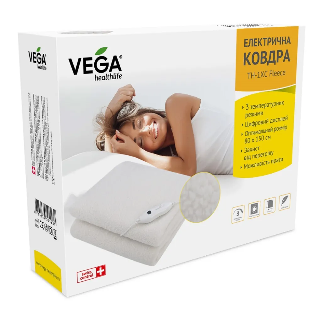 Електроковдра Vega TH1XC (150x80см) флісова Електроковдра Vega TH1XC (150x80см) флісова