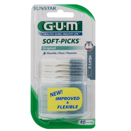 Набір міжзубних щіток зі фторидом GUM Soft Picks, стандартний, 40 штук - Фото№1