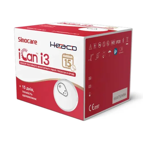 Система постоянного мониторинга уровня глюкозы в крови CGM Sinocare Heaco iCan i3 - Фото№1