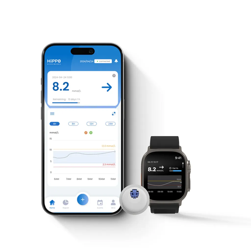 Устройство для непрерывного мониторинга уровня глюкозы HiPPO BioSensors