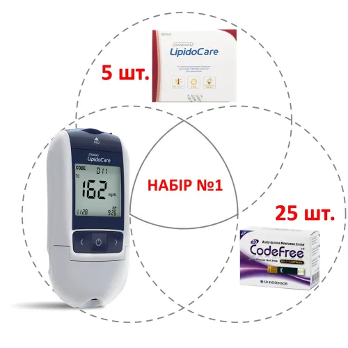 Комплект холестерометр і глюкометр LipidoCare з холестерином - Фото№1 Комплект холестерометр і глюкометр LipidoCare з холестерином - Фото№1
