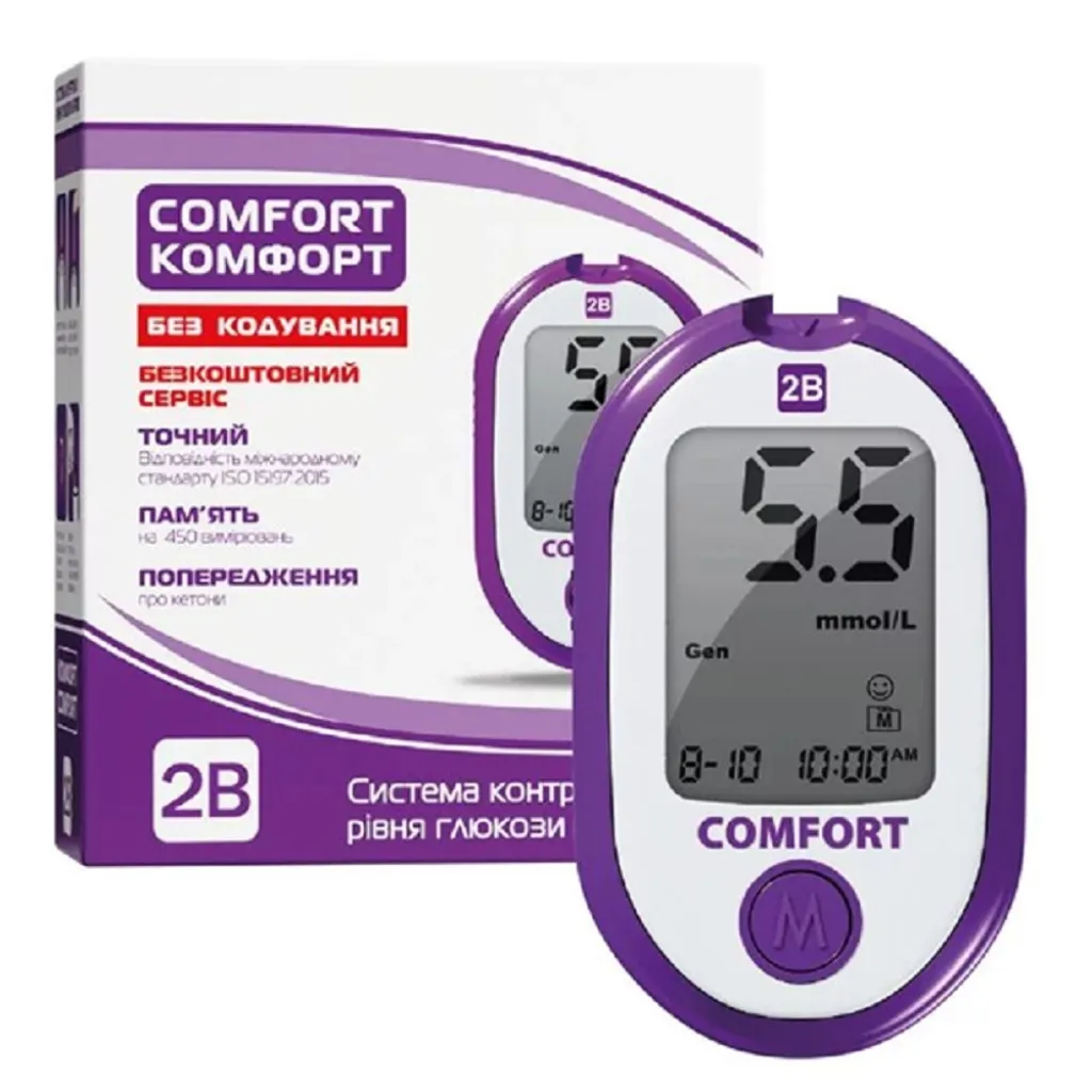 Глюкометр 2B COMFORT+2B Тест-полоски COMFORT (50 шт)
