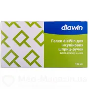 Голки diaWin для інсулінових шприц-ручок 32G (0,23мм) х 4mm, (100шт.)