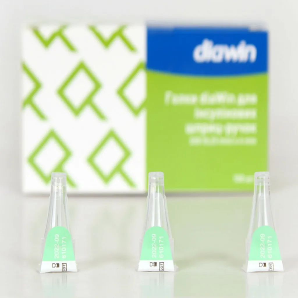 Голки diaWin для інсулінових шприц-ручок 32G (0,23мм) х 4mm, (100шт.)