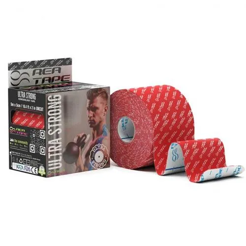 Кінезіотейп Rea Tape Ultra Strong 5м*5см, червоний - Фото№1 Кінезіотейп Rea Tape Ultra Strong 5м*5см, червоний - Фото№1