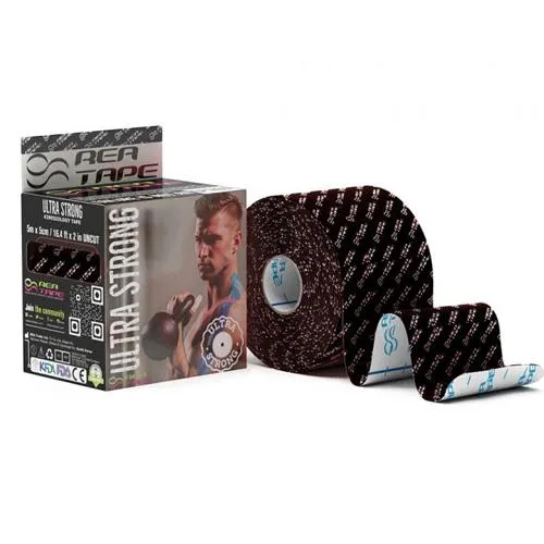 Кінезіотейп Rea Tape Ultra Strong 5м*5см, чорний - Фото№1 Кінезіотейп Rea Tape Ultra Strong 5м*5см, чорний - Фото№1