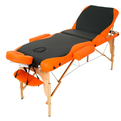 Стіл масажний RelaxLine Titan чорний/помаранчевий, RelaxLine - Фото№1
