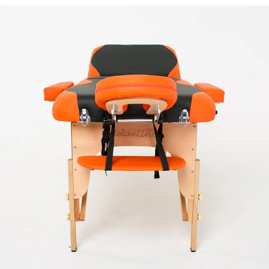 Стіл масажний RelaxLine Titan чорний/помаранчевий, RelaxLine