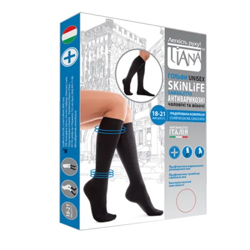 Гольфы Tiana UNISEX SKINLIFE (профилактические) компрессия 18-21 мм рт.ст. - Фото№1 Гольфы Tiana UNISEX SKINLIFE (профилактические) компрессия 18-21 мм рт.ст. - Фото№1