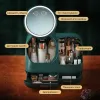 Настольный органайзер для косметики с зеркалом для макияжа, зеленый - Фото№9