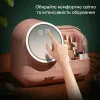 Настольный органайзер для косметики с зеркалом для макияжа, розовый - Фото№10