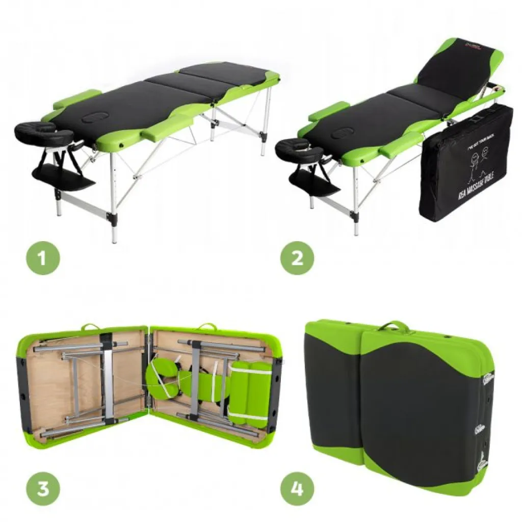 Масажний стіл Rea MASSAGE TABLE чорно-зелений Масажний стіл Rea MASSAGE TABLE чорно-зелений