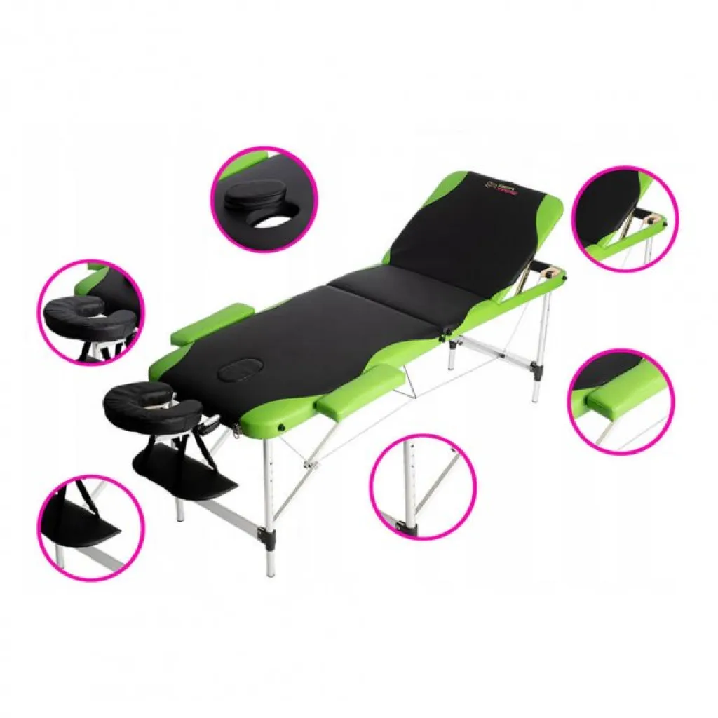 Масажний стіл Rea MASSAGE TABLE чорно-зелений Масажний стіл Rea MASSAGE TABLE чорно-зелений