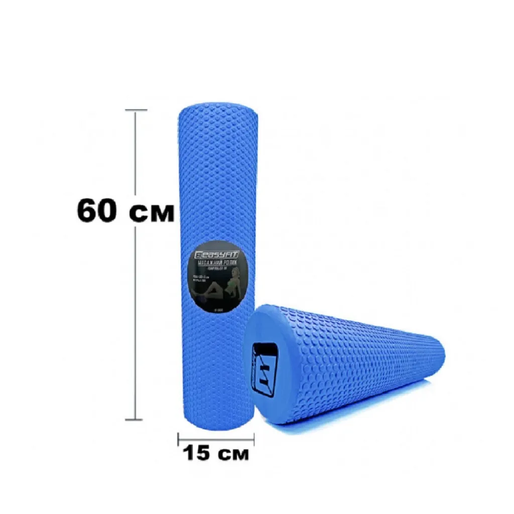 Массажный ролик EasyFit Foam Roller 60 см, синий Массажный ролик EasyFit Foam Roller 60 см, синий