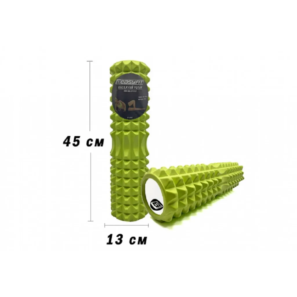 Массажный ролик EasyFit Grid Roller 45 см v.2.2, салатовый Массажный ролик EasyFit Grid Roller 45 см v.2.2, салатовый