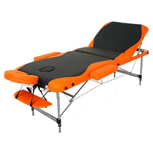 Масажний стіл RelaxLine King чорний/помаранчевий - Фото№1