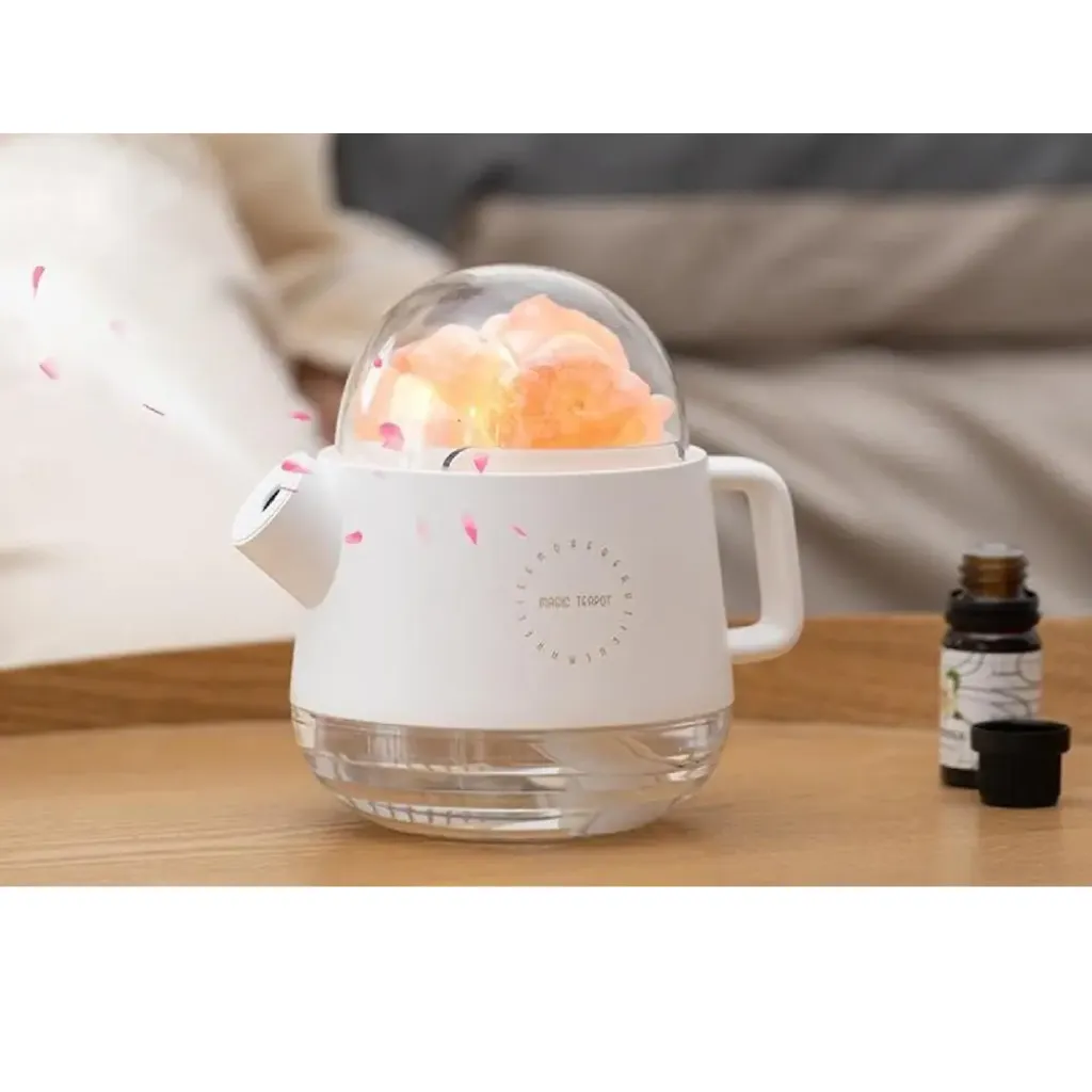 Портативна соляна лампа 3-в-1 "SalTee-101" з ультразвуковим зволожувачем повітря, біла Портативна соляна лампа 3-в-1 "SalTee-101" з ультразвуковим зволожувачем повітря, біла