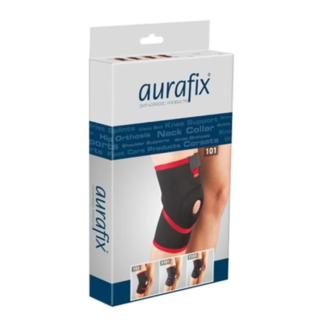 Наколенник Aurafix (Аурафикс) 101 с открытой чашечкой и силиконовым кольцом Наколенник Aurafix (Аурафикс) 101 с открытой чашечкой и силиконовым кольцом