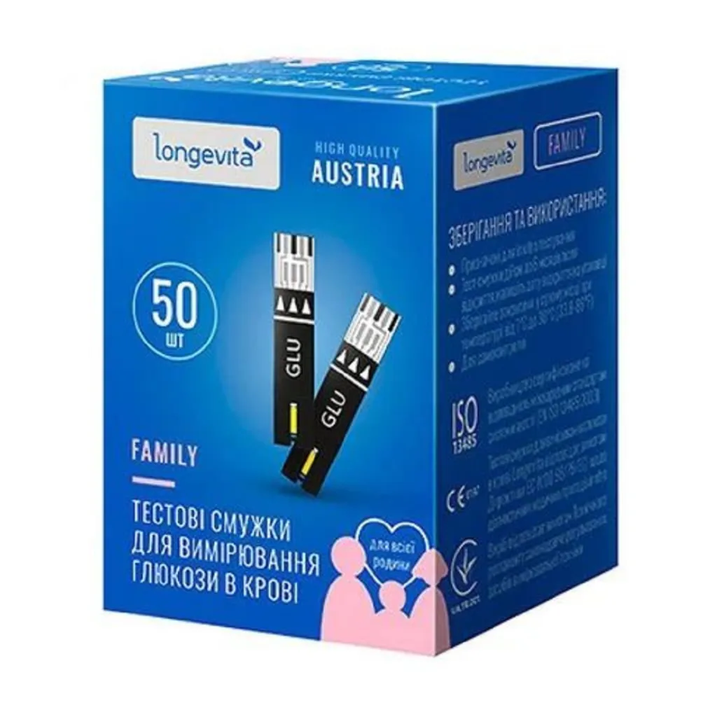 Тест-полоски Longevita Family №50 Тест-полоски Longevita Family №50