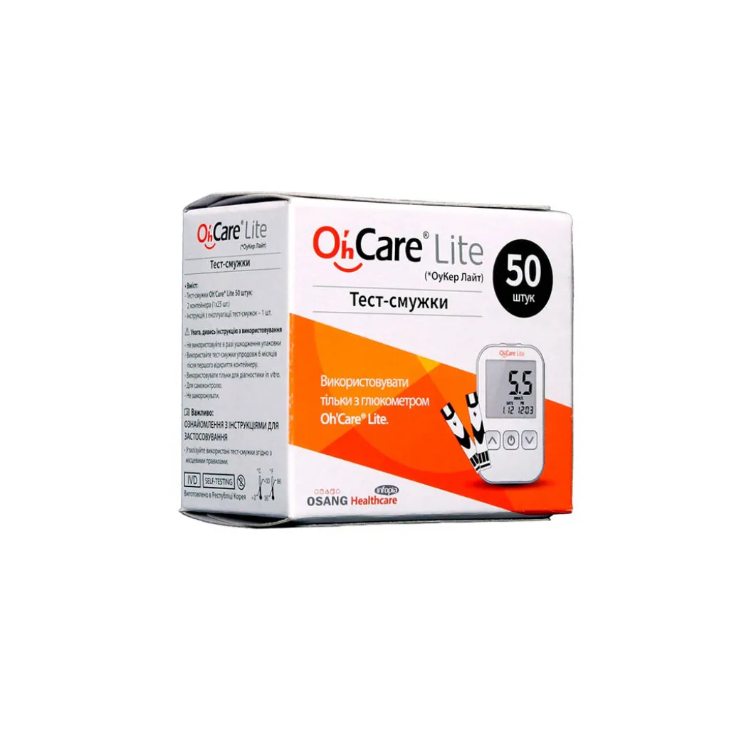 Тест-полоски Oh`Care Lite 50 шт Тест-полоски Oh`Care Lite 50 шт