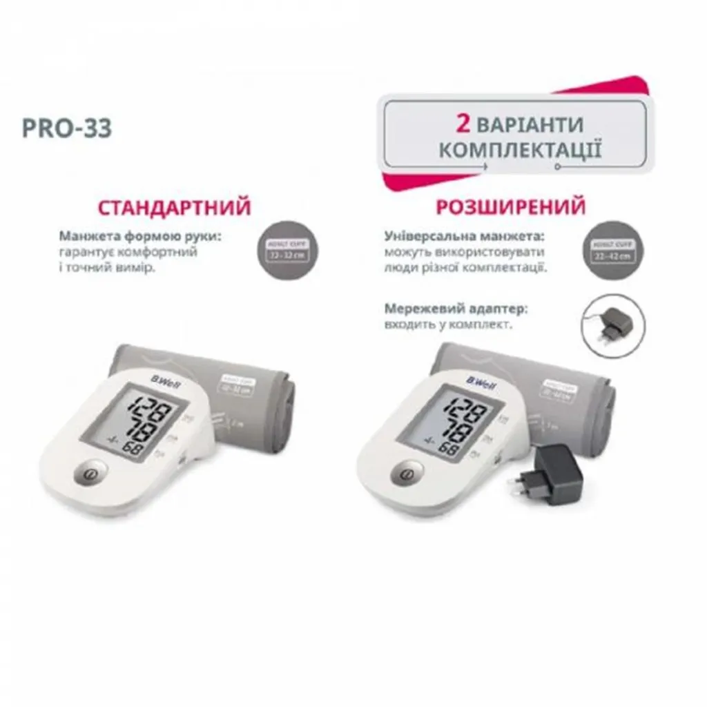 Автоматический тонометр PRO-33 (манжета размер М, без адаптера)