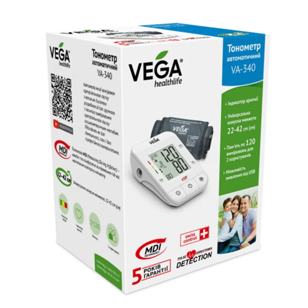 Автоматичний тонометр VEGA VA-340 NEW