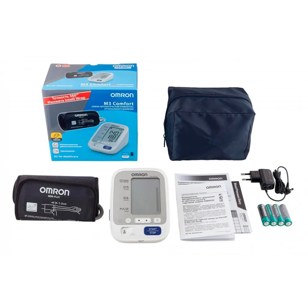 Тонометр Omron M3 Comfort (HEM-7134-E) збільшена манжета + адаптер S Тонометр Omron M3 Comfort (HEM-7134-E) збільшена манжета + адаптер S