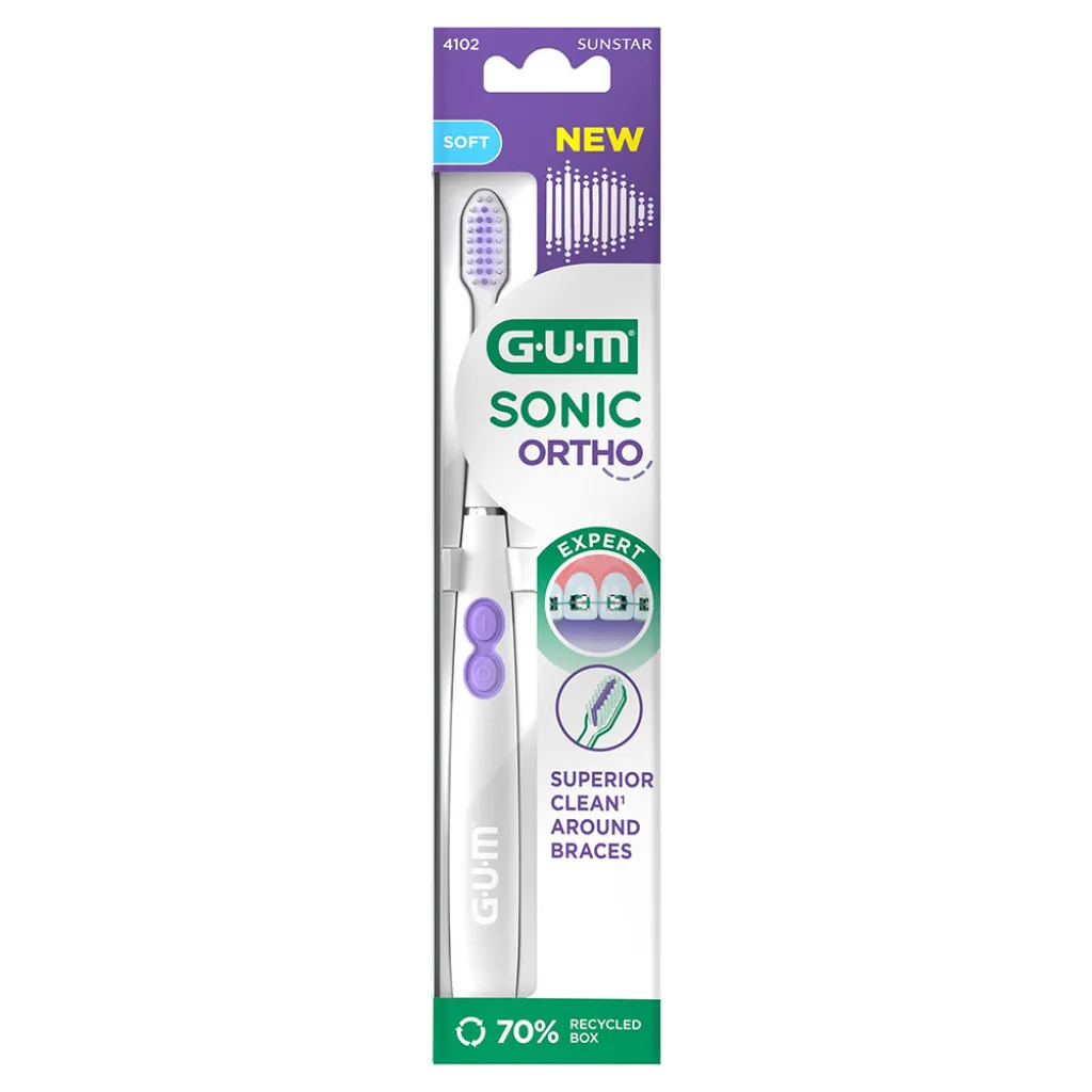 Зубна щітка GUM Sonic Ortho, ортодонтична 4102BXM Зубна щітка GUM Sonic Ortho, ортодонтична 4102BXM