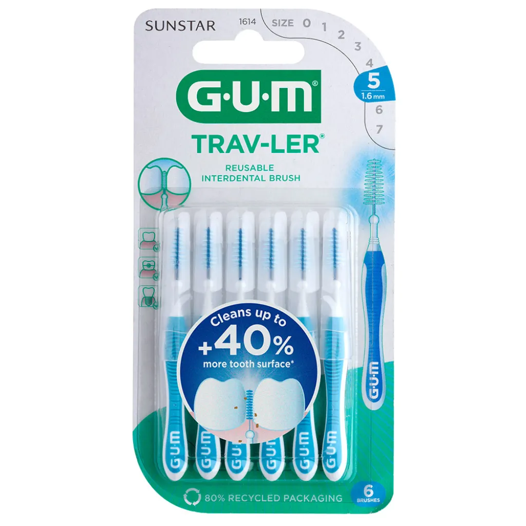 Межзубная щётка GUM TravLer 1.6 мм, 6 шт Межзубная щётка GUM TravLer 1.6 мм, 6 шт
