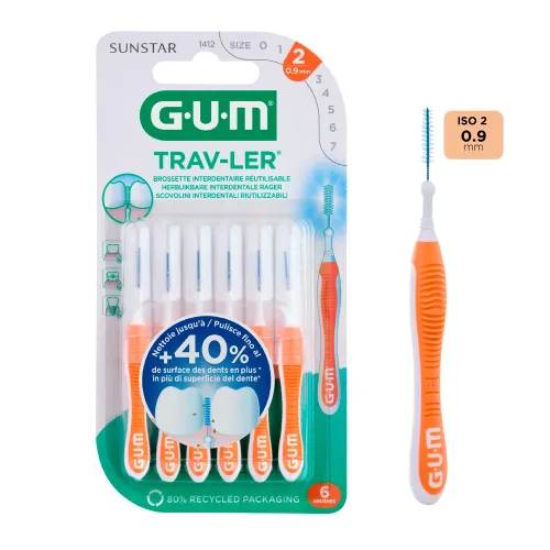 Межзубная щётка GUM TravLer 0.9 мм, 6 шт - Фото№1 Межзубная щётка GUM TravLer 0.9 мм, 6 шт - Фото№1