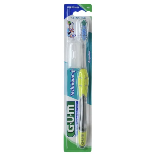 Зубная щетка GUM Technique Plus, компактная средне-мягкая 492ВТМ - Фото№1