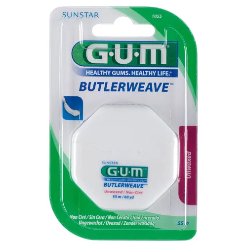 Зубная нить GUM Butlerweave Unwaxed невощеная, 55 м - Фото№1 Зубная нить GUM Butlerweave Unwaxed невощеная, 55 м - Фото№1