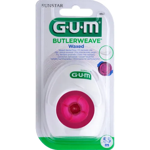 Зубна нитка GUM Butlerweave Waxed, вощена, 55 м - Фото№1 Зубна нитка GUM Butlerweave Waxed, вощена, 55 м - Фото№1
