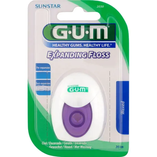 Зубная нить GUM Expanding Floss, с эффектом расширения, 30м - Фото№1