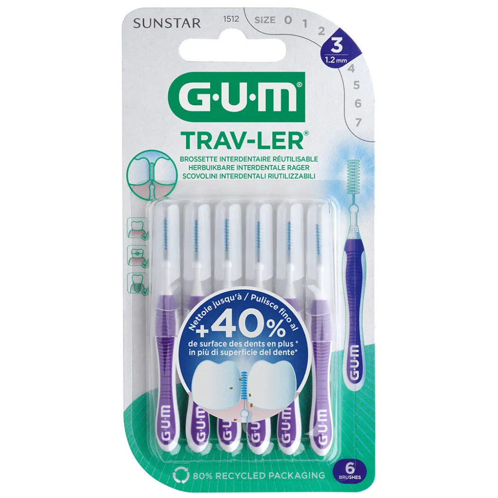 Міжзубна щітка GUM TravLer 1.2 мм, 6 шт Міжзубна щітка GUM TravLer 1.2 мм, 6 шт