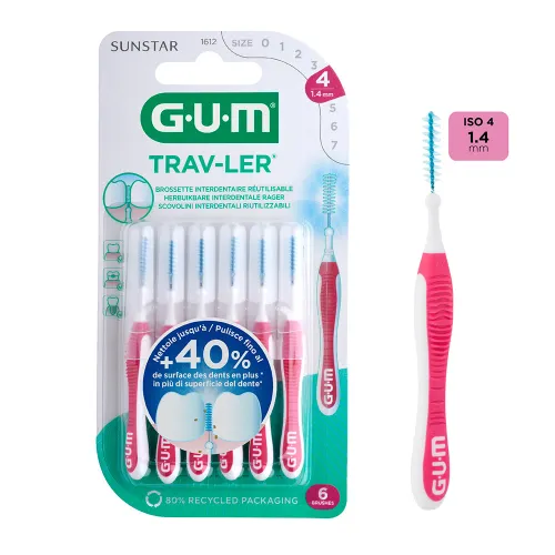 Міжзубна щітка GUM TravLer 1.4 мм, 6 шт - Фото№1