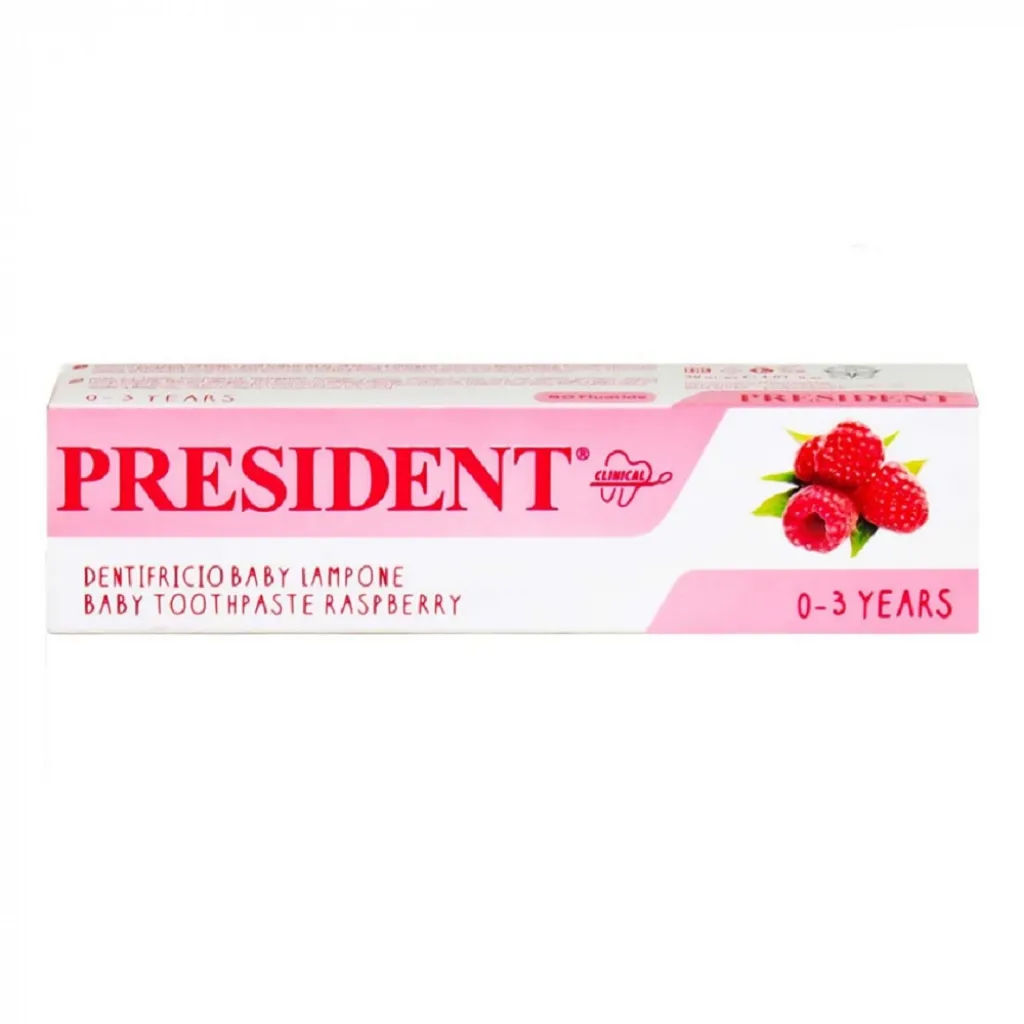 Зубна паста PRESIDENT BABY RASPBERRY для дітей віком від 0 до 3 років, 30 мл Зубна паста PRESIDENT BABY RASPBERRY для дітей віком від 0 до 3 років, 30 мл